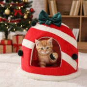 Cozy Box Pet House: Warm Plush Nest for Cats & Small Dogs - feature - Candy Stripe