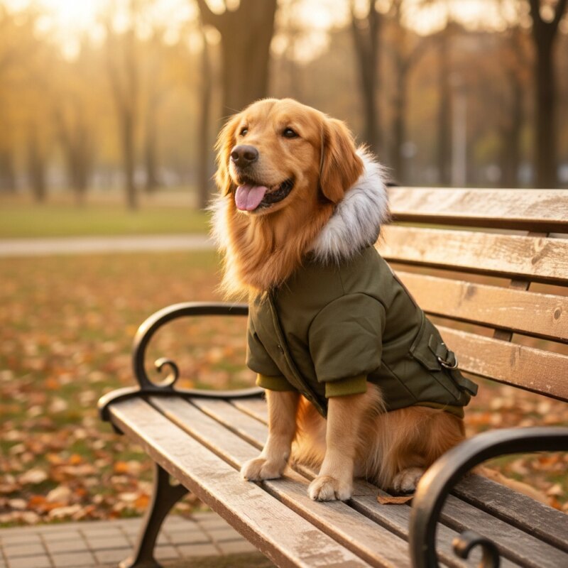 Cozy Winter Dog Coat & Puppy Jacket | Warm Pet Hoodie for Small Dogs - main - Army Green