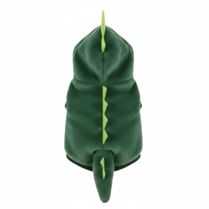 Adorable Fleece Pet Jumpsuits & Hoodies for Cozy Pups & Kitties - Green Dinosaur